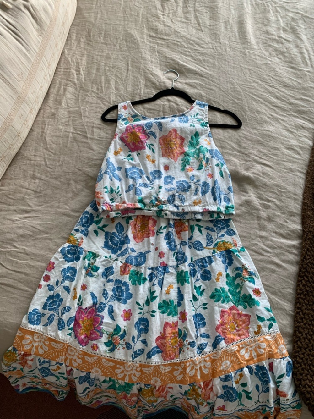 Matching skirt and cropped tank
